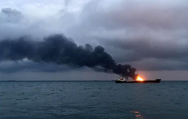  Qara dənizdə daha bir rus gəmisi yandı  