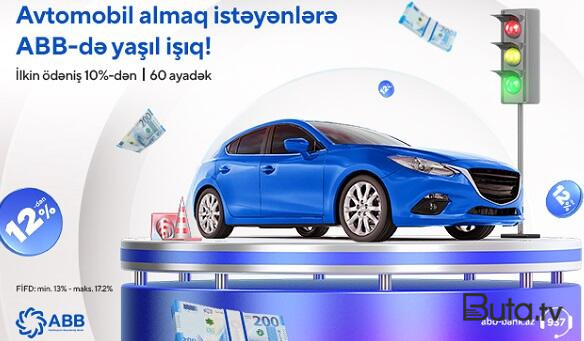  Avtomobil almaq istəyənlər üçün ABB-dən sərfəli kredit!  