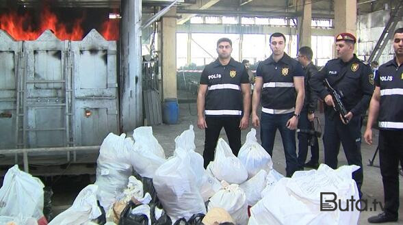  Bakıda 3 tondan artıq narkotik məhv edildi - Video  
