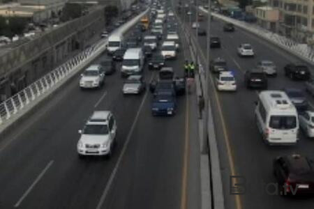  Bakının bir sıra yollarında tıxac yarandı  