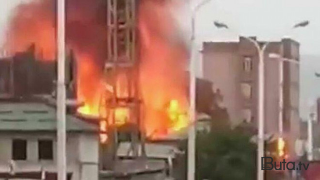  Mahaçqalada partlayış anı - Video  