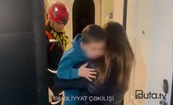  Evdə tək qalan 3 yaşlı uşaq belə xilas edildi - Video  