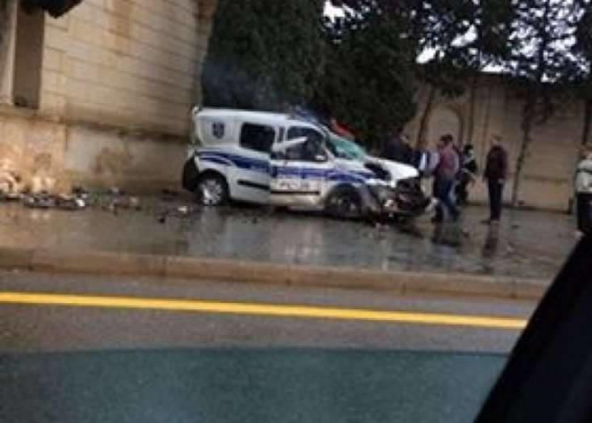  Bakıda “Şevrolet” polis maşını ilə toqquşdu - Video  