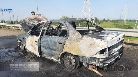  ASAN Xidmətin əməkdaşının avtomobili külə döndü - Video  