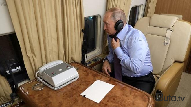  Putinin nüvə təyyarəsi Peterburqa uçdu - Xəritə  