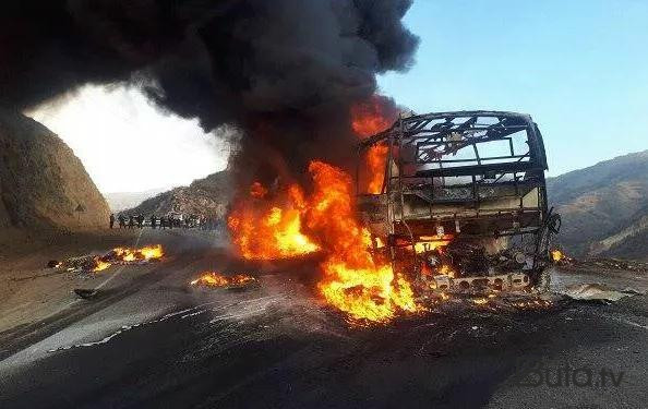  İrandan Ermənistana gələn sərnişin avtobusu yandı - Foto  