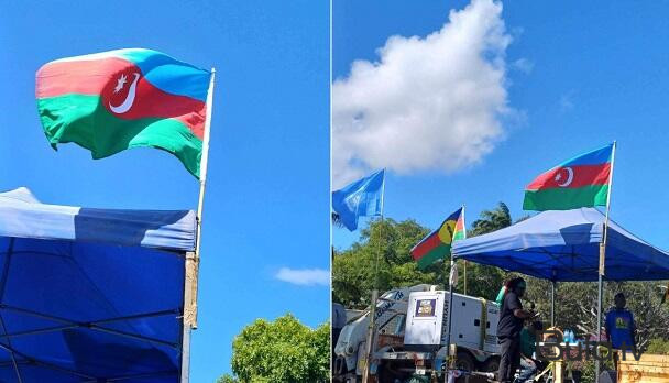  Fransa əleyhinə aksiyada bayrağımız dalğalandırıldı - Foto  