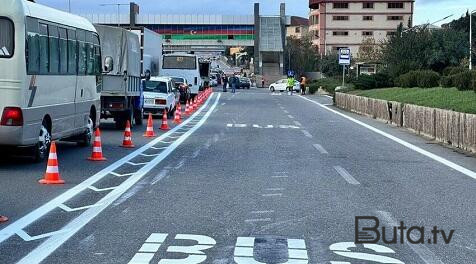  Bakı-Sumqayıt yolunda avtobus zolağı çəkilir - Foto  