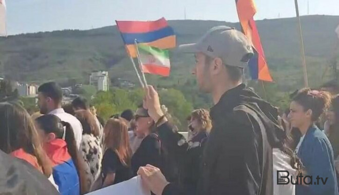  Ermənilərin Bakıya qarşı yürüşü: İran bayrağını qaldırdılar  