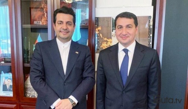  Hikmət Hacıyev İran səfiri ilə Yaxın Şərqdən danışdı  
