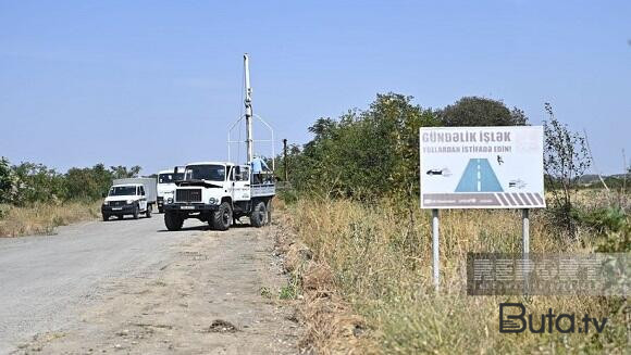  Ağdam-Xankəndi yoluna işıq çəkilir - Foto  