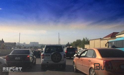  Bakı-Sumqayıt yolunda hərəkət tamamilə dayandı - Video  