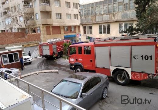  Bakıda çoxmərtəbəli yaşayış binasında yanğın  