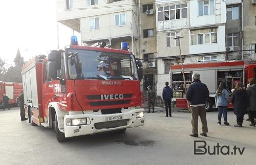  Binəqədidə yaşayış binasında yanğın - Video  