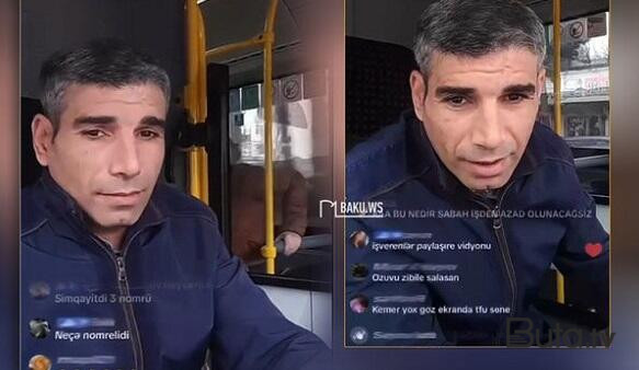  Avtobus sürücüsü sükan arxasında canlı yayım açdı - Video  