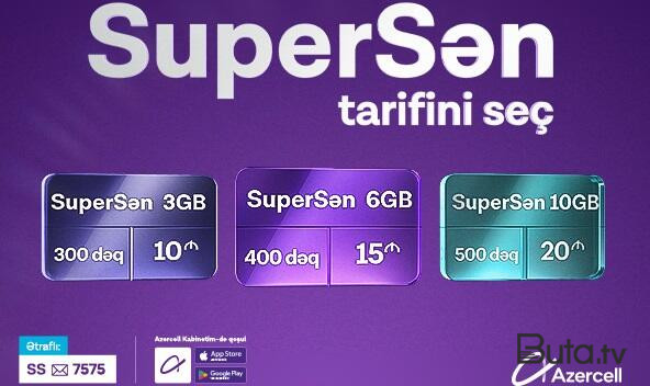  Yeni “SuperSən” tarifində daha çox internet, ölkədaxili zəng...  