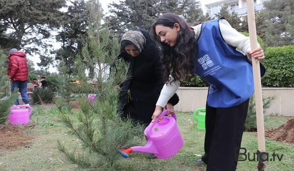  Ahıllar evinin sakinləri ilə birgə ağac əkildi - Foto  