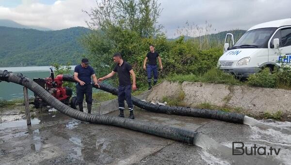  Nohurda suyun səviyyəsi qalxdı, FHN hərəkətə keçdi - Foto  