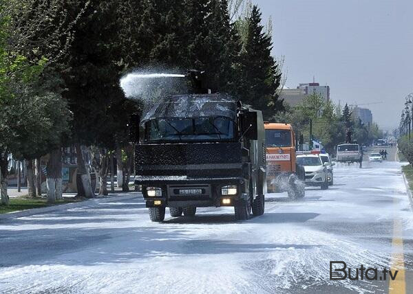  Bakıda yollar yuyuldu - Foto  
