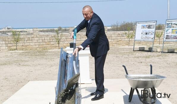  Prezident Ağdamda yeni kəndin təməlini qoydu  