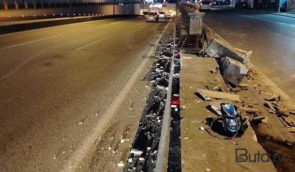  Bakıda qəza: tunelin divarı dağıldı - Foto  