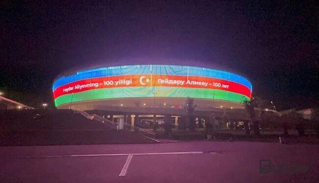  Daşkənddə Azərbaycan bayrağı proyeksiya olundu - Foto  