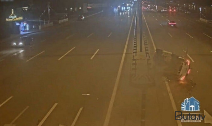  Aeroport şosesində baş verən qəzanın - Anbaan videosu  