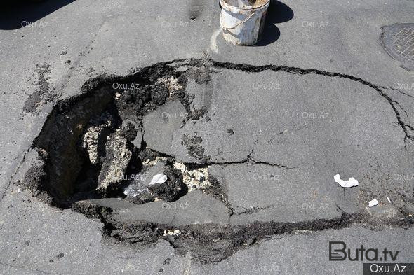  Bakıda tuneldə asfalt örtüyü çökdü - Video  