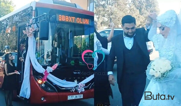  Həmin sürücünün toy maşını avtobus oldu - Video  
