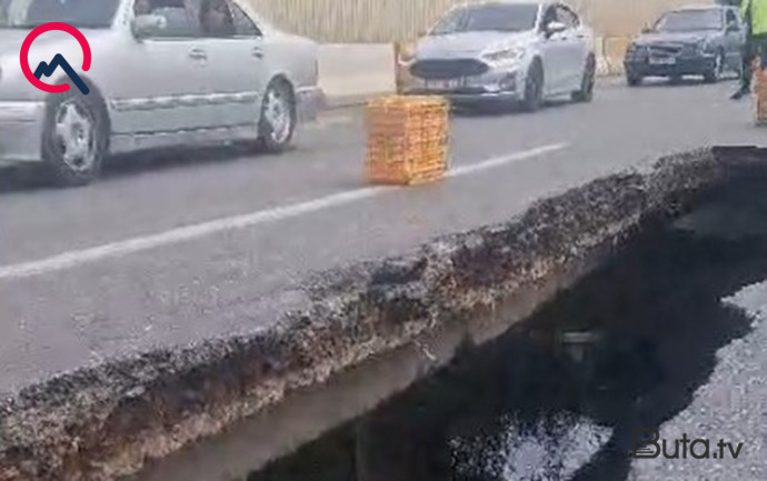  Bakı-Ələt yolunda körpünün bir hissəsi çökdü - Video  