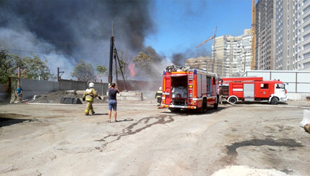 The Russian base in Stavropol is on fire  